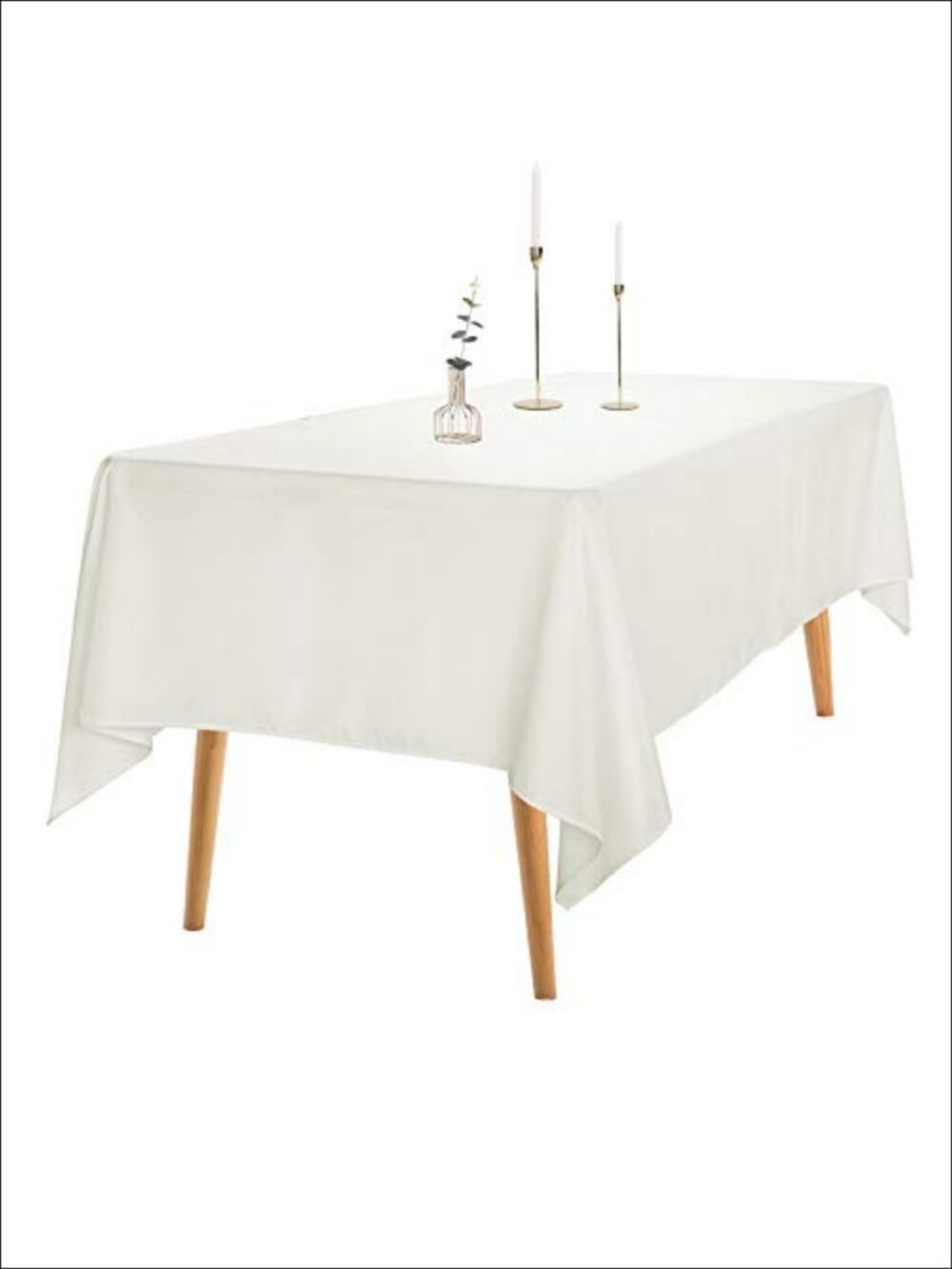 Ascoza 2Pack 60x102 Inch Polyester Tablecloth Set for Wedding Banquet